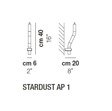 Stardust AP 1 Lampa Ścienna Vistosi klasyczna kryształowa