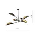 Sufitowy plafon LOTUS 6 BLACK/GOLD czarny (1106/6) - Emibig