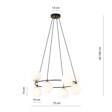 Wisząca lampa AZURA 7 BL OPAL czarny-Złoty (1295/7) - Emibig