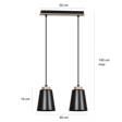 Wisząca lampa BOLERO 2 BLACK czarny (442/2) - Emibig