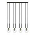 Wisząca lampa GLAM 4 BLACK/TRANSPARENT czarny (1114/4) - Emibig