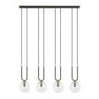 Wisząca lampa GLAM 4 BLACK/TRANSPARENT czarny (1114/4) - Emibig