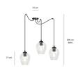 Wisząca lampa LEVEL 3 BL TRANSPARENT czarny (756/3) - Emibig