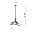 Wisząca lampa NOVA 4  BLACK/GRAFIT  czarny (1140/4) - Emibig