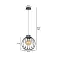 Wisząca lampa PINETA 1A BLACK (559/1A) - Emibig